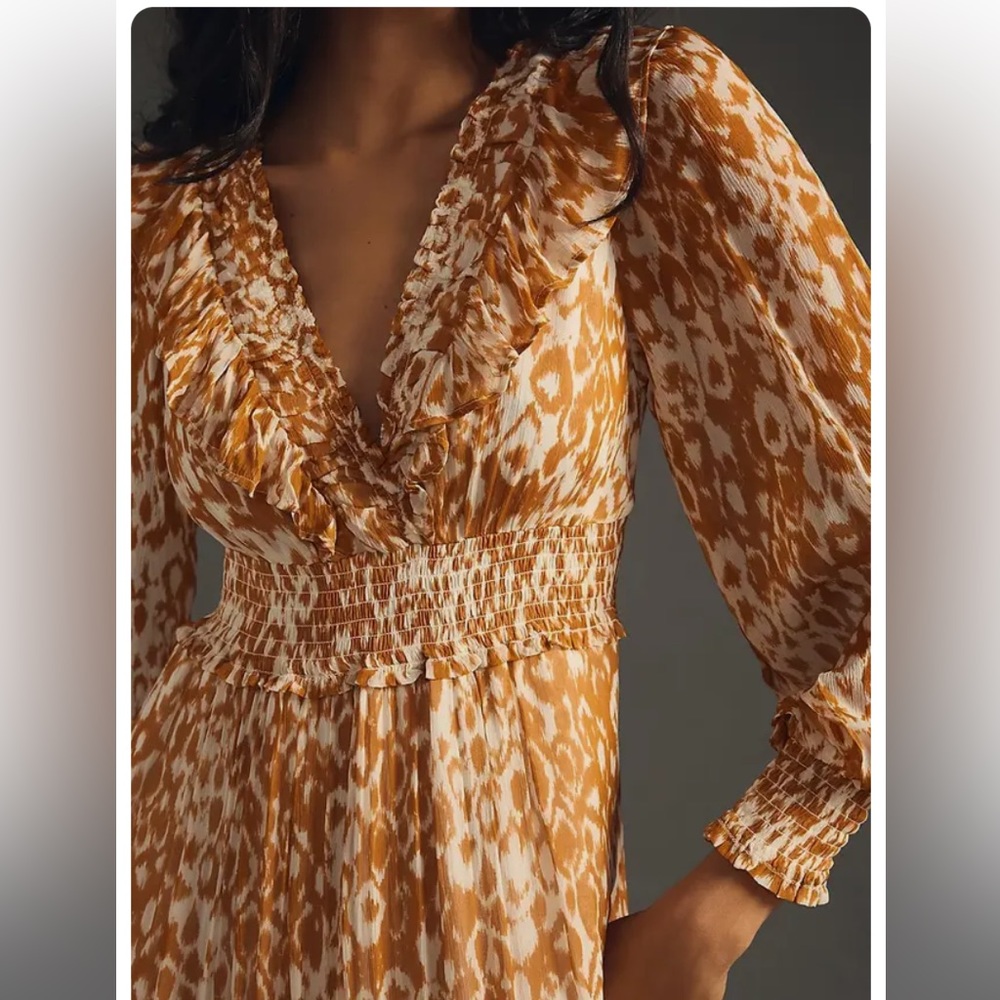 Anthropologie Odessa V-Neck Ruffle Dress - Picture 4 of 13